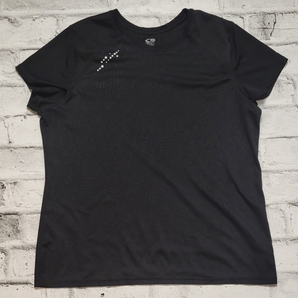 Champion Duo Dry Athletic Tee Black Moisture Wicking Workout Top XXL